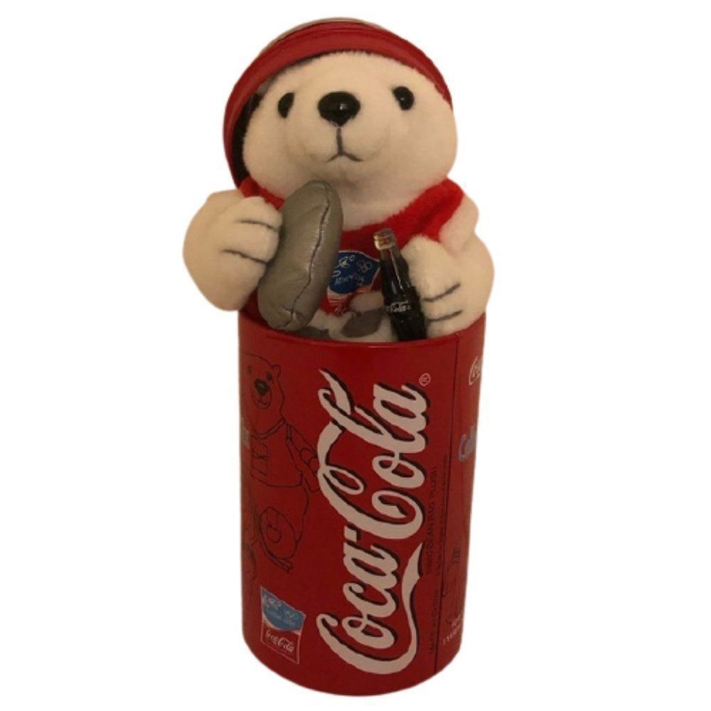 🆕Vintage Coca Cola Plush Polar Bear 2004 Athens Discus - Picture 4 of 8